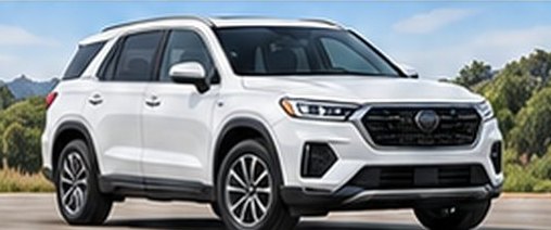 A white mid-size SUV