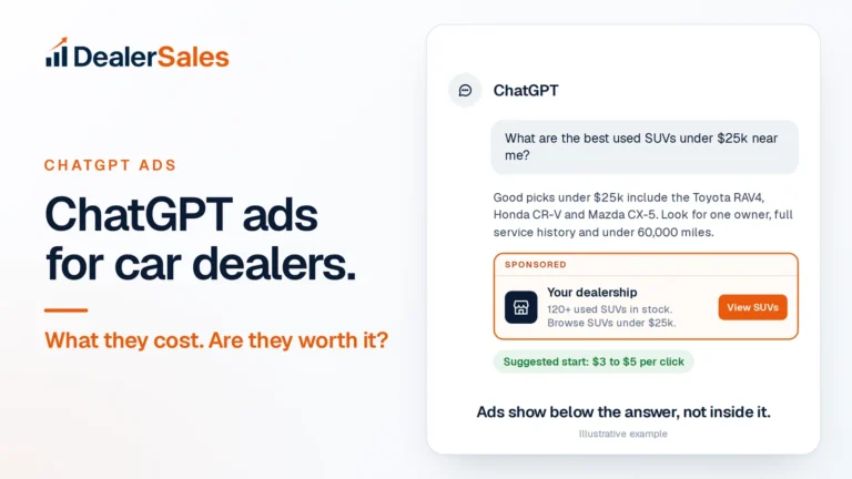 ChatGPT ads for car dealers. What they cost. Are they worth it?