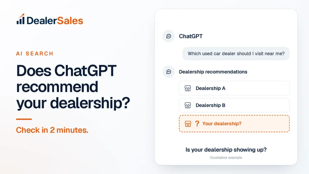 Does ChatGPT recommend your dealership? Check in 2 minutes.