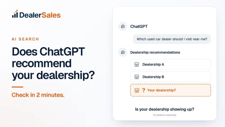 Does ChatGPT recommend your dealership? Check in 2 minutes.